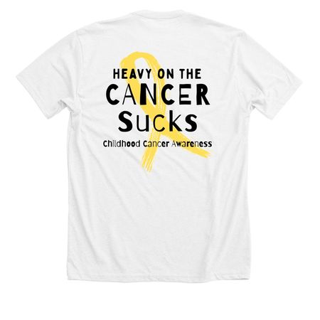 Cancer sucks, a Solid White Blend Premium Unisex Tee (back-view)