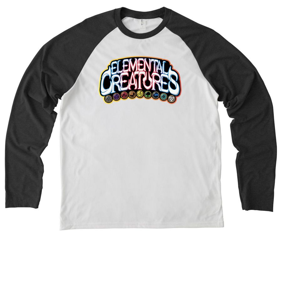 ARCHED EC LOGO, a Space Black/ Bright White Allmade Eco Triblend Colorblock Raglan Long Sleeve Tee