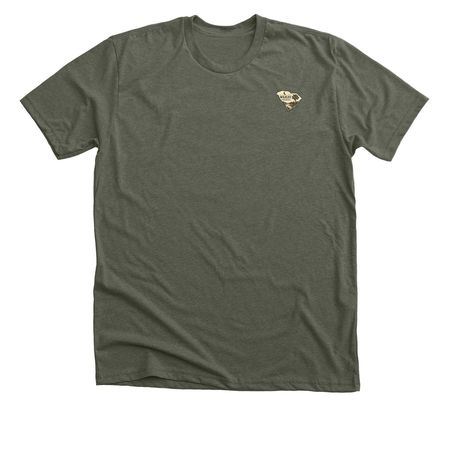 Wildlife Rehab&nbsp;, a Heather Military Green Premium Unisex Tee (back-view)