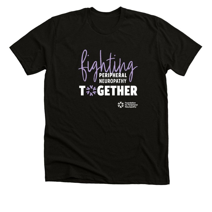 Fighting Neuropathy Together, a Black Heather Premium Unisex Tee