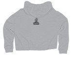 ...until the very last aloha ??ina, a Grey Heather Women?s Lightweight Cropped Hoodie (back-view)