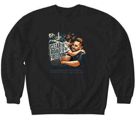 Clear the Road to Freedom Color, a Black Softstyle Crewneck Sweatshirt