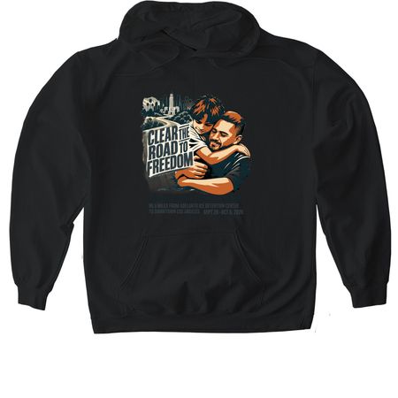 Clear the Road to Freedom Color, a Black Gildan Softstyle Pullover Hoodie