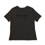 Worry Less, a Black Women?s Relaxed Cotton Tee (back-view)