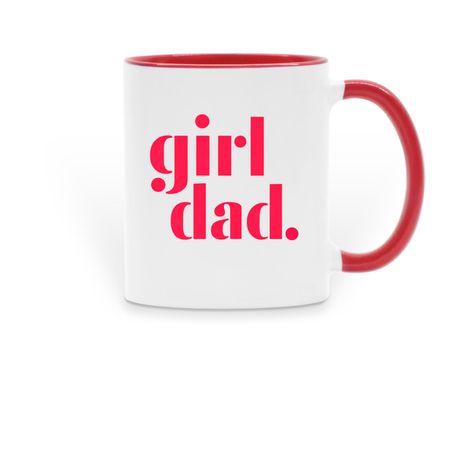 Girl Dad Mug, a Red Two-Tone Ceramic Mug