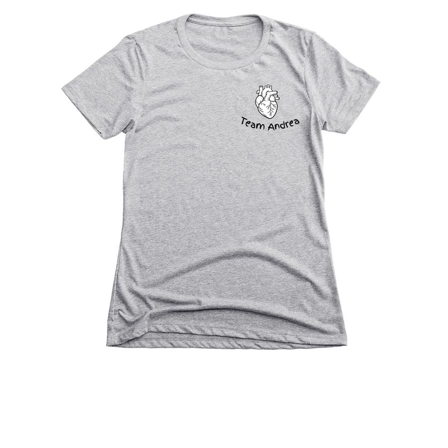 Team Andrea, a Dark Heather Grey Women's Slim Fit Tee