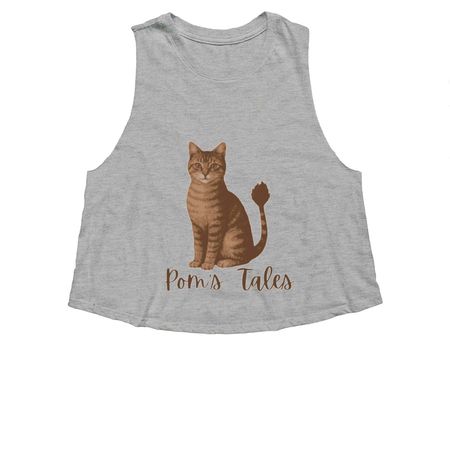 Pom's Tales, a Athletic Heather Women's Cropped Racerback Tank