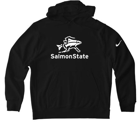 SalmonState & Ban Bottom Trawl, a Black Nike Club Fleece Pullover Hoodie