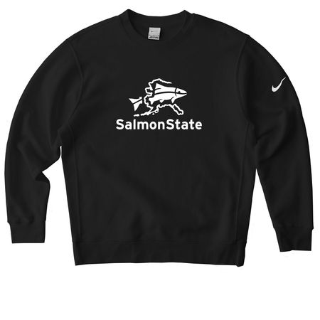 SalmonState & Ban Bottom Trawl, a Black Nike Club Fleece Crewneck Sweatshirt