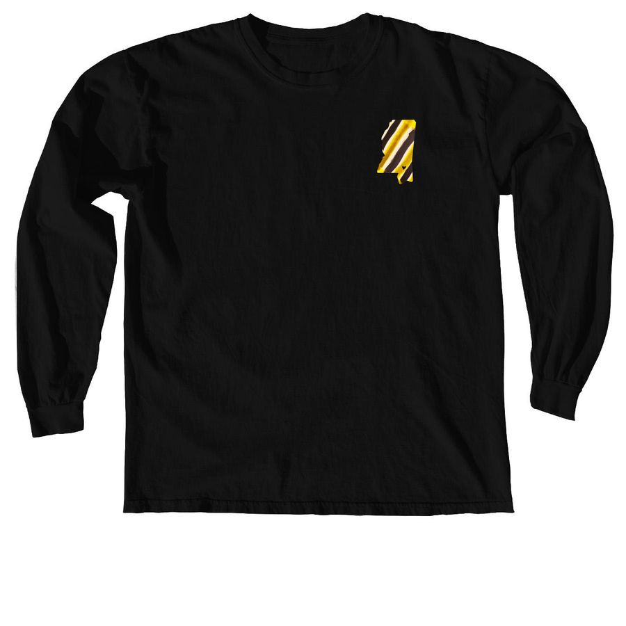 Amanda "Hattiesburg, MS" Art Fill Wear, a Black Comfort Colors Long Sleeve Tee