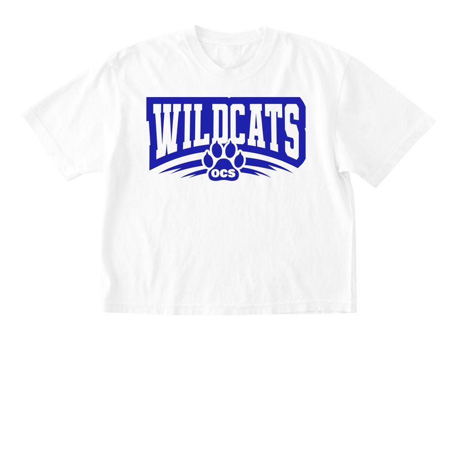 Classic White Wildcat Tops, a White Comfort Colors Boxy Tee