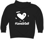 Dude., a Black Midweight Pullover Hoodie (back-view)