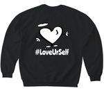 Dude., a Black Softstyle Crewneck Sweatshirt (back-view)