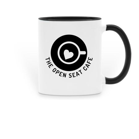The Open Seat Cafe, a Black Two-Tone Ceramic Mug