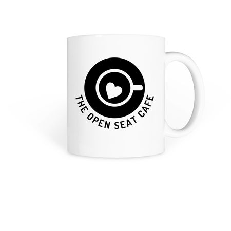 The Open Seat Cafe, a White Coffee Mug