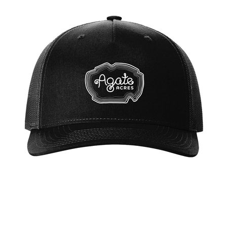 Hats!, a Black Printed Five-Panel Trucker Cap