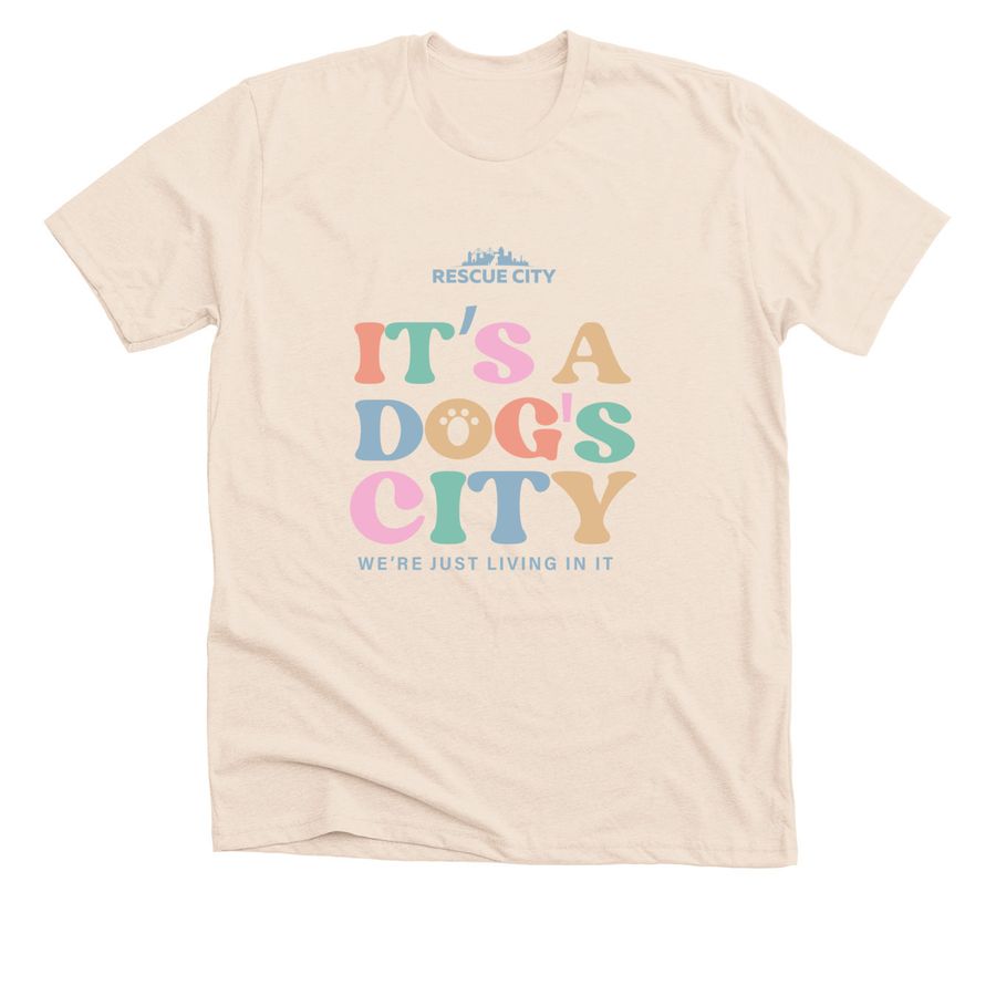 It's A Dog's City #GivingTuesday [Color], a Heather Soft Cream Premium Unisex Tee