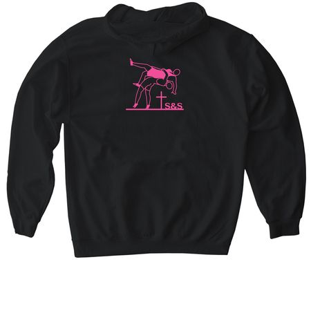 Pretty Tough, a Black Gildan Softstyle Pullover Hoodie (back-view)