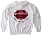 Hidden Treasures Red Logo, a White Gildan Softstyle Pullover Hoodie (back-view)