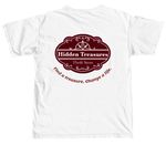 Hidden Treasures Red Logo, a White Comfort Colors Unisex Tee (back-view)