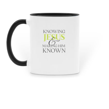 Pillar Church Mug, a Black Two-Tone Ceramic Mug (back-view)