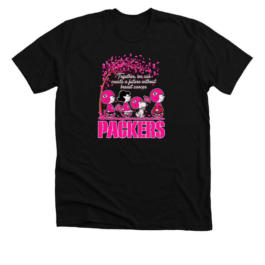 Green Bay Packers X Peanuts Together We Can, a Solid Black Blend Premium Unisex Tee