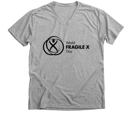 *2026 World Fragile X Day Black Logo&nbsp;, a Athletic Heather Premium V-Neck Tee