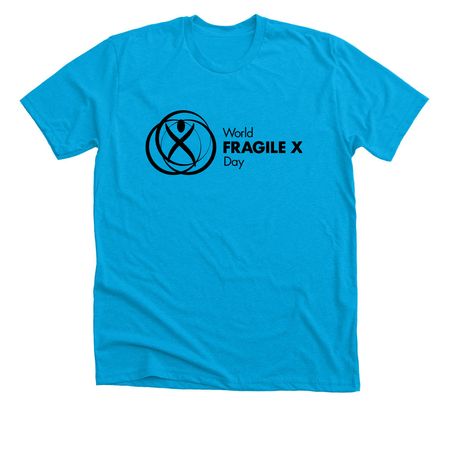 *2026 World Fragile X Day Black Logo&nbsp;, a Neon Blue Premium Unisex Tee