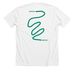 Green Logo Tees, a Solid White Blend Premium Unisex Tee (back-view)