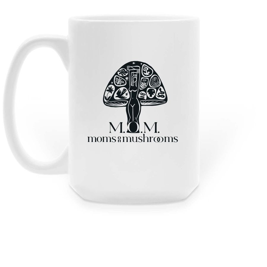 Probably Microdosing Logo Mug, a White Large Coffee Mug (back-view)
