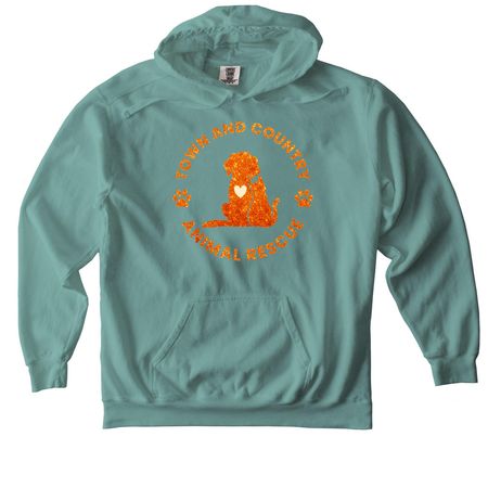 The Life of a Rescue Girl - Cat, a Seafoam Comfort Colors Pullover Hoodie