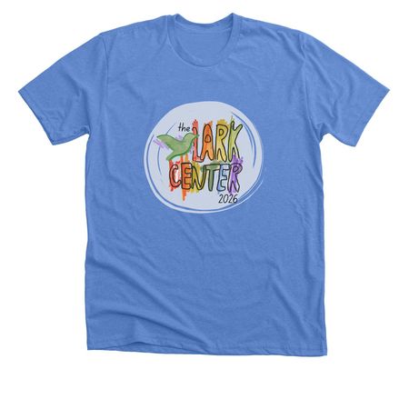 Lark Colorful World, a Heather Columbia Blue Premium Unisex Tee