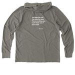 Logo&nbsp;, a Driftwood Grey Allmade Organic Cotton Mineral Dye Hoodie Tee (back-view)