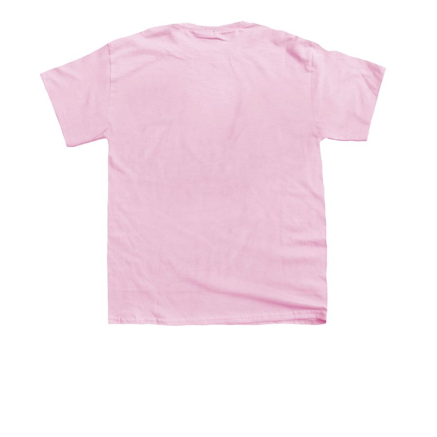 Besties (Youth & Adult Sizes), a Light Pink Youth Unisex Tee (back-view)