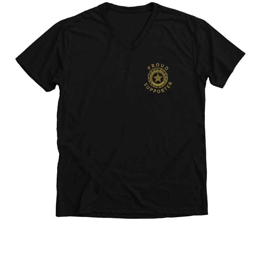 Putting Our Arms Around Our Military Families, a Solid Black Blend Premium V-Neck Tee