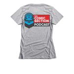 The Comic Section, a Dark Heather Grey Women's Slim Fit Tee (back-view)