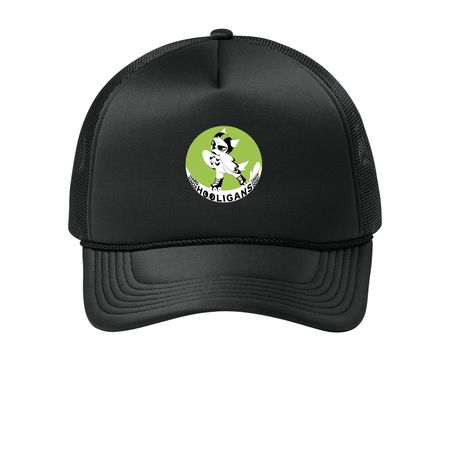 Hats, a Deep Black Printed Foam Trucker Hat