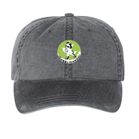 Hats, a Black Printed Pigment Dye Baseball Cap