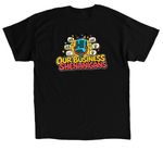 Not That Good Podcast, a Black Classic Unisex Tee (back-view)