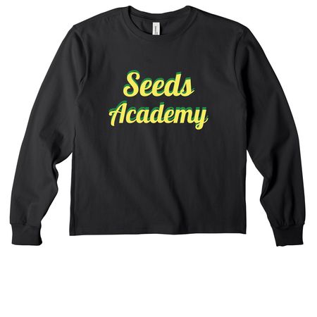 Seeds (retro), a Vintage Black Youth Heavyweight Long Sleeve Tee