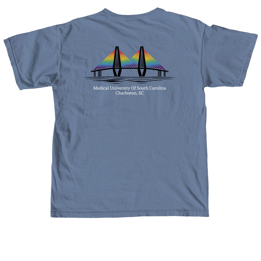 MUSC Main Adult ED Pride Shirt Sell, a Blue Jean Comfort Colors Unisex Tee (back-view)