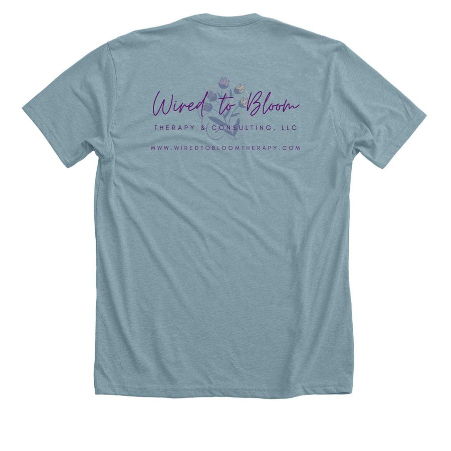 Choose to Include, a Heather Blue Lagoon Premium Unisex Tee (back-view)
