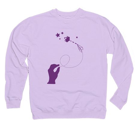 DTR t shirts (7) purple, a Lavender Midweight Crewneck Sweatshirt (back-view)