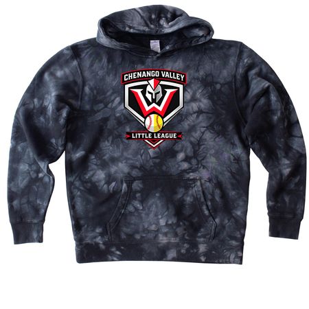 CVLL - New Logo, a Black Youth Tie Dye Pullover Hoodie