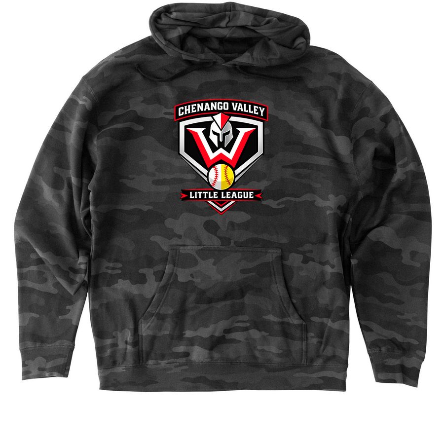 CVLL - New Logo, a Black Camo Heavyweight Camo Pullover Hoodie