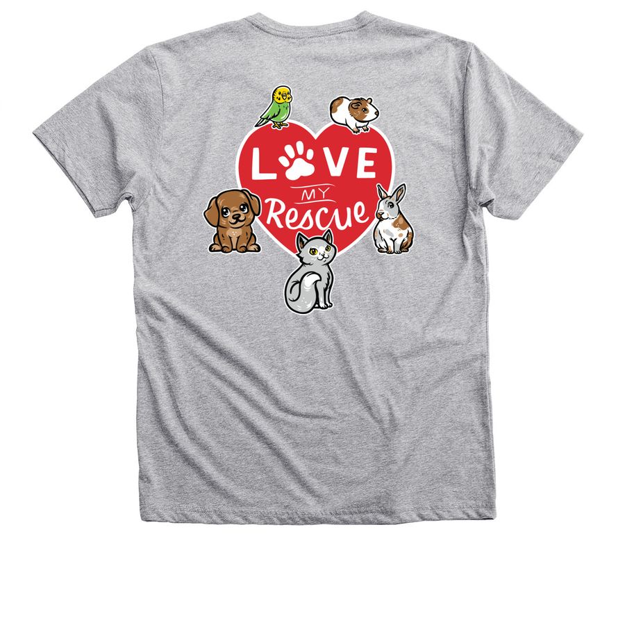 Chicago Pet Rescue, a Athletic Heather Premium V-Neck Tee (back-view)