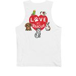 Chicago Pet Rescue, a White Premium Cotton Tank (back-view)