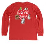 Chicago Pet Rescue, a Heather Red Premium Long Sleeve Tee (back-view)