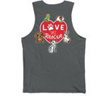 Chicago Pet Rescue, a Dark Grey Premium Cotton Tank (back-view)