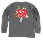Chicago Pet Rescue, a Athletic Heather Premium Long Sleeve Tee (back-view)